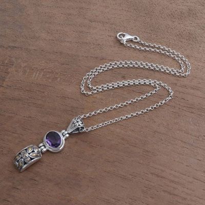 Alternate image for Gold Accented Amethyst Pendant Necklace from Bali Padi Glisten