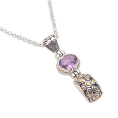 Alternate image for Gold Accented Amethyst Pendant Necklace from Bali Padi Glisten