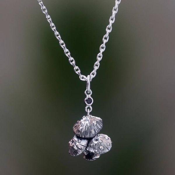 Alternate image for Garnet pendant necklace Forest Mushroom