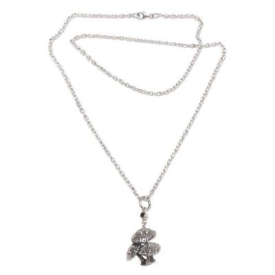 Alternate image for Garnet pendant necklace Forest Mushroom