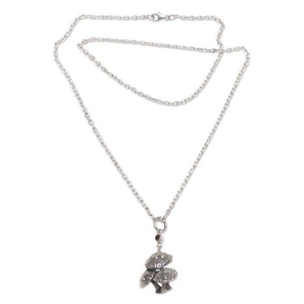 Alternate image for Garnet pendant necklace Forest Mushroom