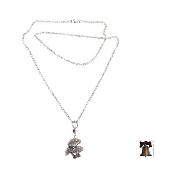 Alternate image for Garnet pendant necklace Forest Mushroom