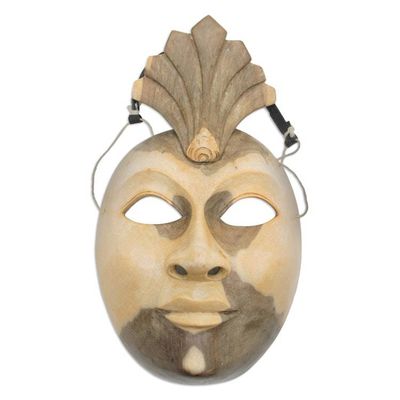 Alternate image for Hibiscus Wood Mask from Indonesia Janger Dancer