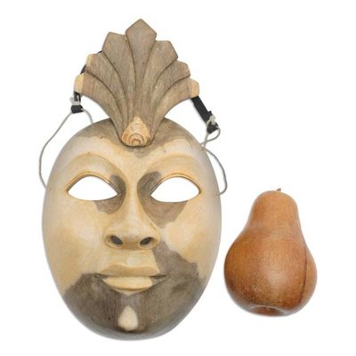 Alternate image for Hibiscus Wood Mask from Indonesia Janger Dancer