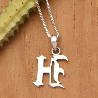 Primary image for Polished Sterling Silver Letter H Pendant Necklace from Bali Letter H