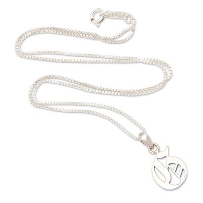 Alternate image for Polished Sterling Silver Letter G Pendant Necklace from Bali Letter G