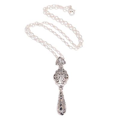 Alternate image for Vine Motif Sterling Silver Pendant Necklace from Bali Ubud Garden