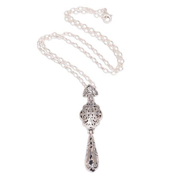 Alternate image for Vine Motif Sterling Silver Pendant Necklace from Bali Ubud Garden