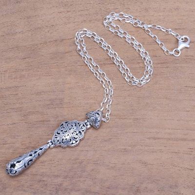 Alternate image for Vine Motif Sterling Silver Pendant Necklace from Bali Ubud Garden