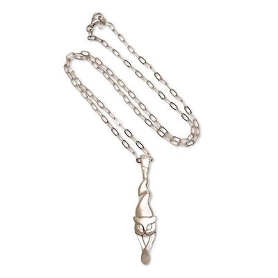 Alternate image for Whimsical Leaping Cat-Themed Silver Pendant Necklace Leaping Kitty