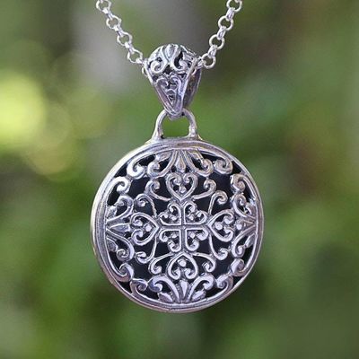 Primary image for Sterling Silver Medallion Pendant Necklace from Bali Elegant Medallion