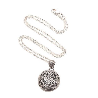 Alternate image for Sterling Silver Medallion Pendant Necklace from Bali Elegant Medallion