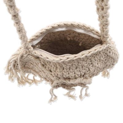 Alternate image for Balinese Cotton Crocheted Shoulder Bag Circle of Beauty