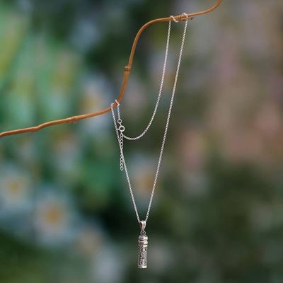 Primary image for Folk Art-Inspired Jawan Sterling Silver Locket Necklace Jawan Essence