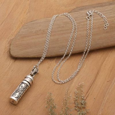 Alternate image for Folk Art-Inspired Jawan Sterling Silver Locket Necklace Jawan Essence