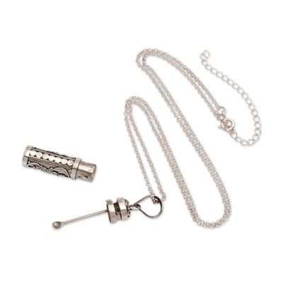 Alternate image for Folk Art-Inspired Jawan Sterling Silver Locket Necklace Jawan Essence