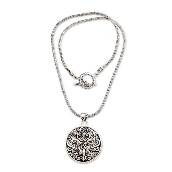 Alternate image for Mens gold accent pendant necklace Tree of Trunyan