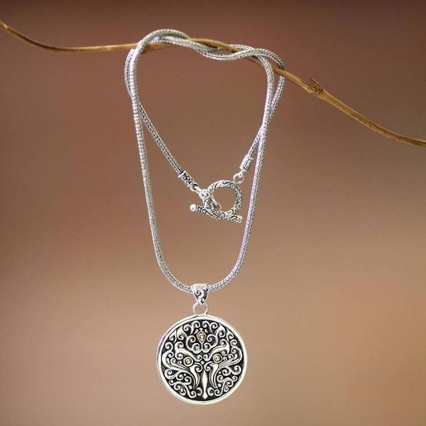 Alternate image for Mens gold accent pendant necklace Tree of Trunyan