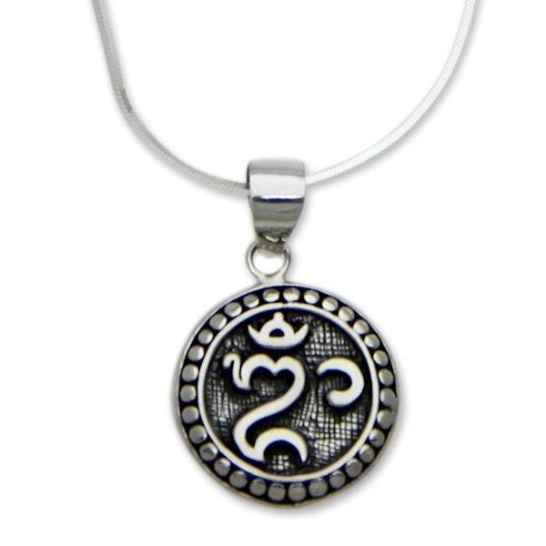 Alternate image for Balinese Hindu Om Necklace Om Halo