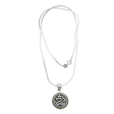 Alternate image for Balinese Hindu Om Necklace Om Halo