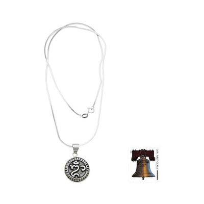 Alternate image for Balinese Hindu Om Necklace Om Halo