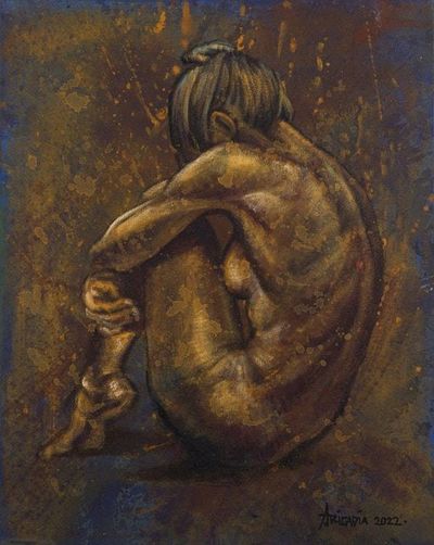 Primary image for Expressionist Portrait in Oils and Acrylics on Canvas Nudetopia III