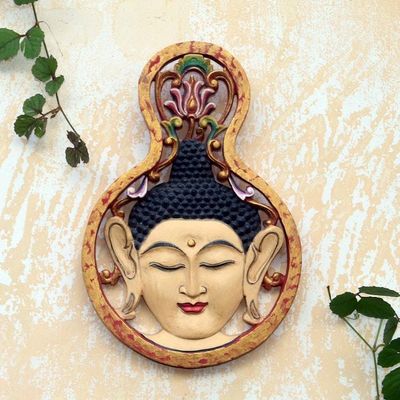 Alternate image for Artisan Crafted Suar Wood Relief Panel Resting Soul