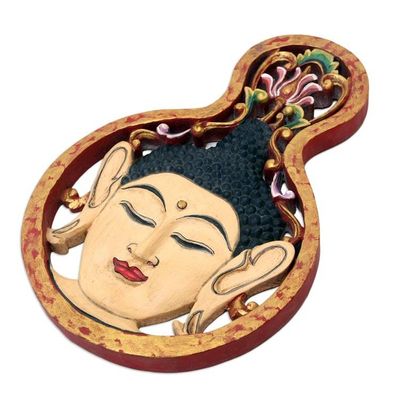 Alternate image for Artisan Crafted Suar Wood Relief Panel Resting Soul