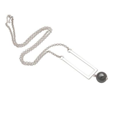 Alternate image for Grey Cultured Pearl and Sterling Silver Necklace form Bali In Tune