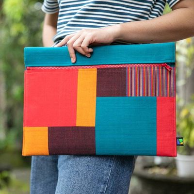 Primary image for Multicolor 100 Cotton Laptop Case with Zippered Closure Personal Patchwork