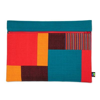 Alternate image for Multicolor 100 Cotton Laptop Case with Zippered Closure Personal Patchwork
