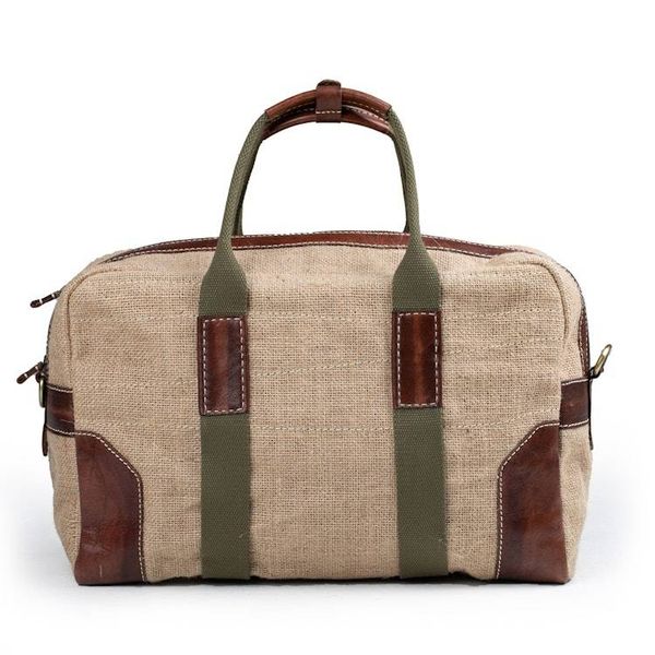 Alternate image for Leather-Accented Green Natural Fiber Shoulder Bag from Java Effortless Chic