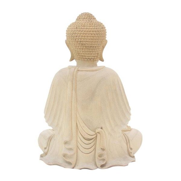Alternate image for Unique Wood Buddha Sculpture in Vitarka Mudra Pose Gesture of Teaching