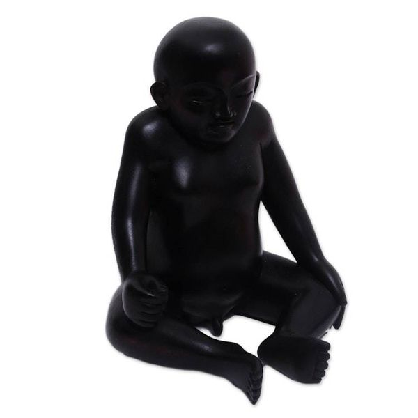 Alternate image for Hand-Carved Wood Baby Sculpture Crafted in Indonesia Sakah Baby