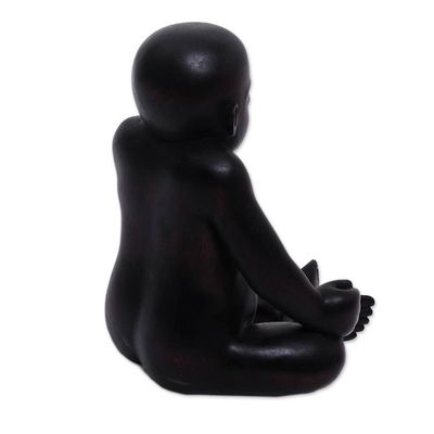 Alternate image for Hand-Carved Wood Baby Sculpture Crafted in Indonesia Sakah Baby