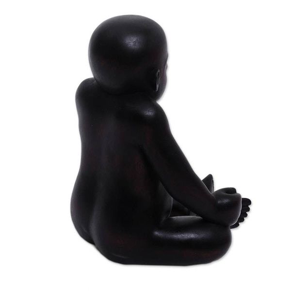 Alternate image for Hand-Carved Wood Baby Sculpture Crafted in Indonesia Sakah Baby