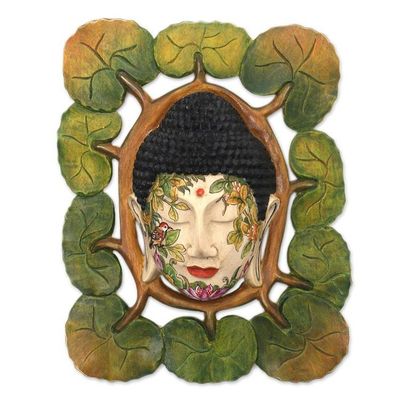 Alternate image for Nature-Themed Wood Buddha Wall Sculpture from Bali Natural Buddha