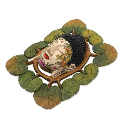 Alternate image for Nature-Themed Wood Buddha Wall Sculpture from Bali Natural Buddha