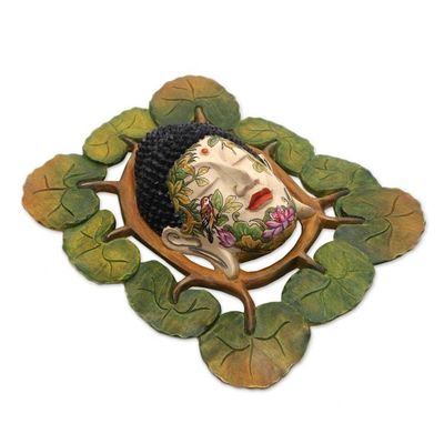 Alternate image for Nature-Themed Wood Buddha Wall Sculpture from Bali Natural Buddha