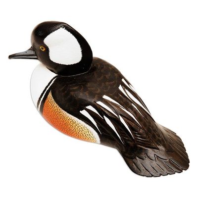 Alternate image for Hand Made Wood Sculpture Hooded Merganser Duck
