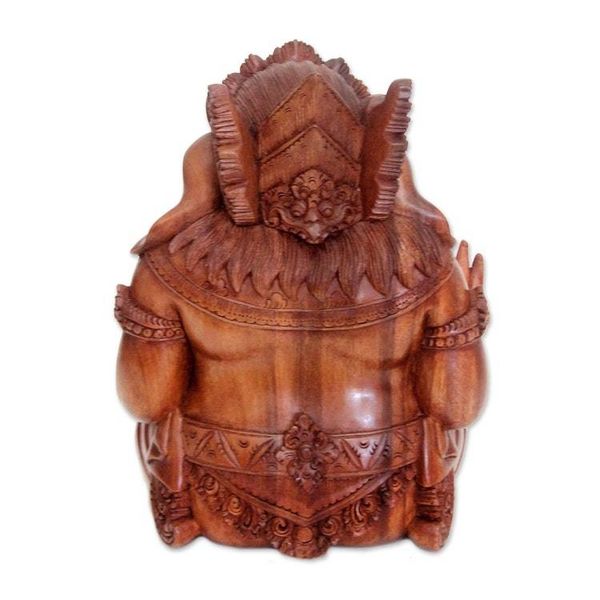 Alternate image for Wood statuette Kind Ganesha