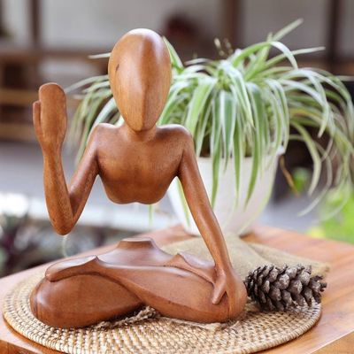 Primary image for Suar Wood Sculpture Meditating Man