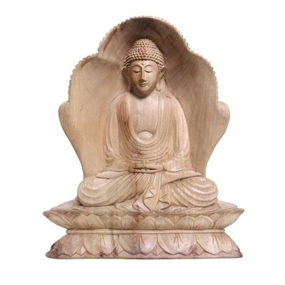 Alternate image for Hand Made Hibiscus Wood Buddha Sculpture I am You