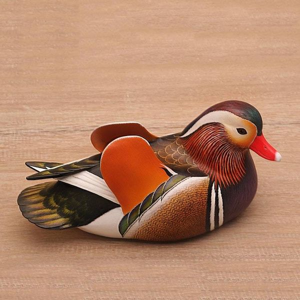 Alternate image for Original Hand Carved Wood Sculpture Mandarin Duck