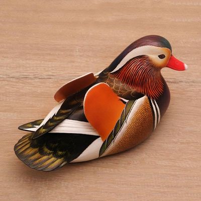 Alternate image for Original Hand Carved Wood Sculpture Mandarin Duck