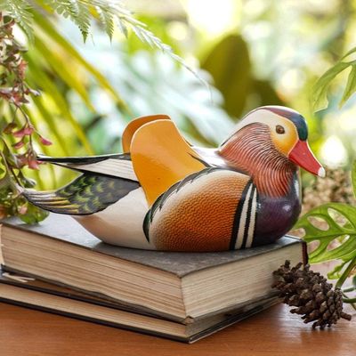 Alternate image for Original Hand Carved Wood Sculpture Mandarin Duck