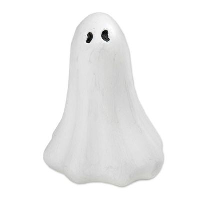Alternate image for Halloween-Themed Distressed Wooden Ghost Sculpture Lonely Ghost