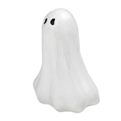 Alternate image for Halloween-Themed Distressed Wooden Ghost Sculpture Lonely Ghost