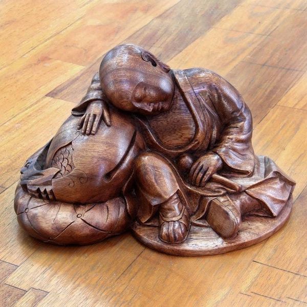 Alternate image for Hand Carved Buddhism Sculpture Quiescent Buddha
