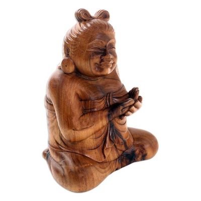 Alternate image for Hand Carved Suar Wood Figurative Sculpture Balinese Grandmother